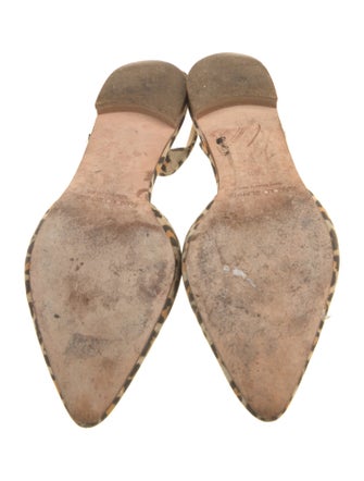 Manolo Blahnik Suede Animal Print Slingback Flats