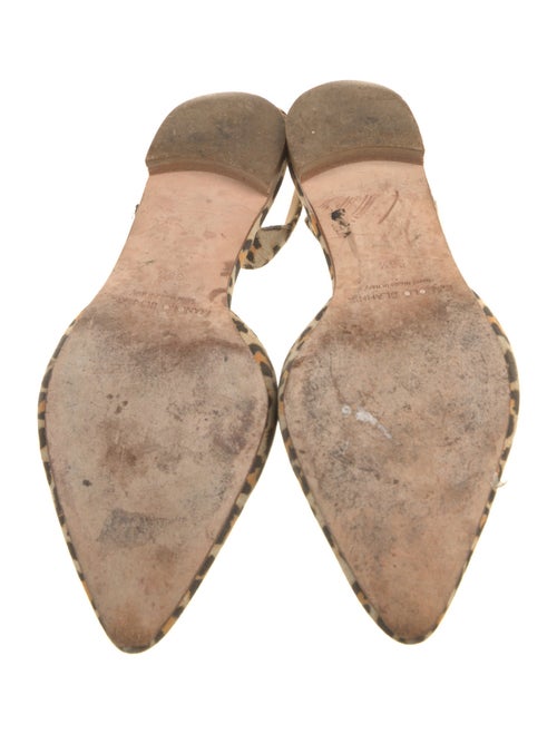 Manolo Blahnik Suede Animal Print Slingback Flats