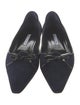 Manolo Blahnik Suede Bow Accents Flats
