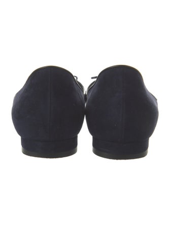 Manolo Blahnik Suede Bow Accents Flats
