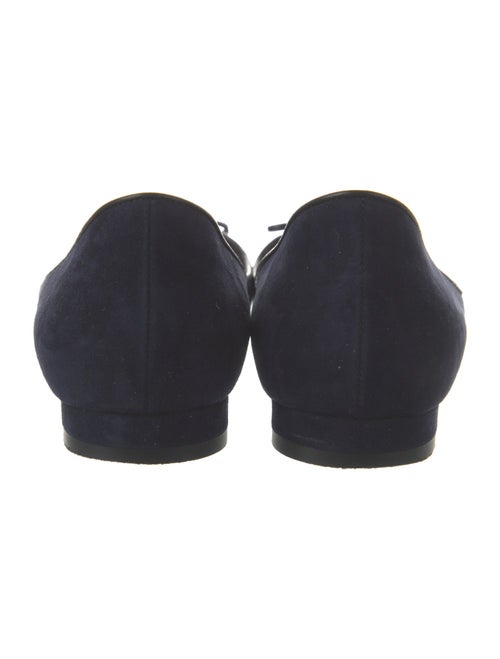 Manolo Blahnik Suede Bow Accents Flats
