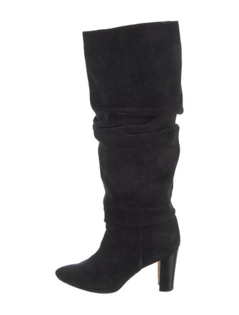 Manolo Blahnik Suede Slouch Boots