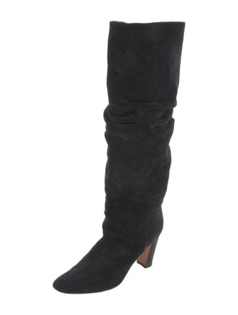 Manolo Blahnik Suede Slouch Boots