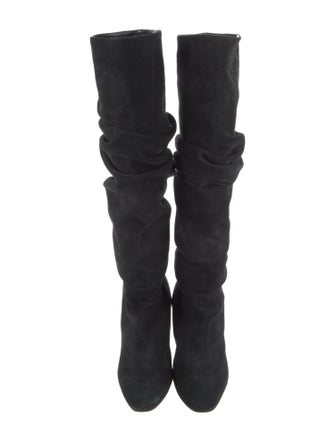Manolo Blahnik Suede Slouch Boots