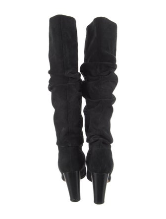 Manolo Blahnik Suede Slouch Boots