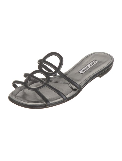 Manolo Blahnik Leather Slides