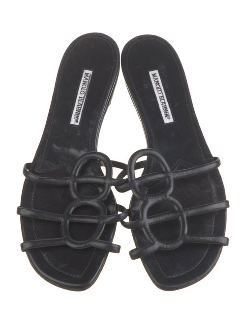 Manolo Blahnik Leather Slides