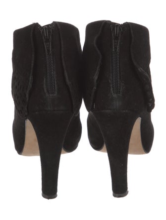 Manolo Blahnik Suede Lasercut Accents Boots