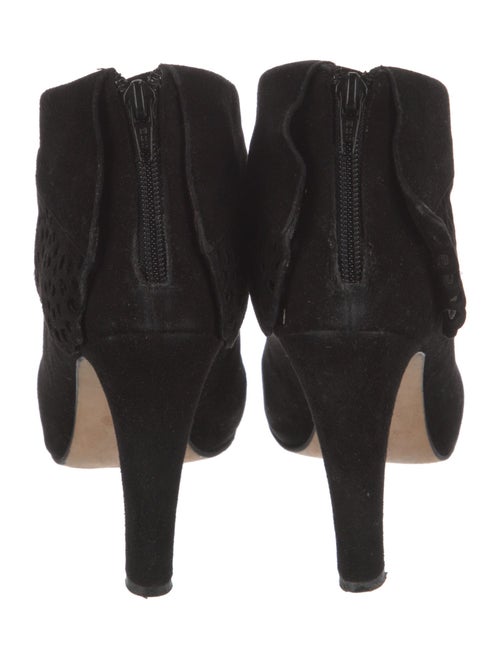 Manolo Blahnik Suede Lasercut Accents Boots