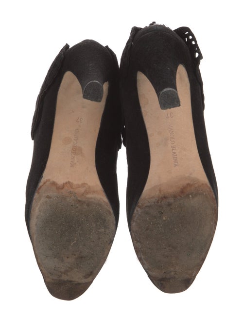 Manolo Blahnik Suede Lasercut Accents Boots