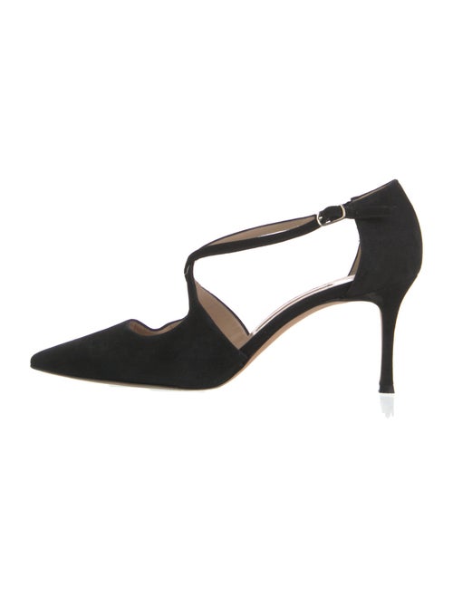 Manolo Blahnik Suede T-Strap Pumps