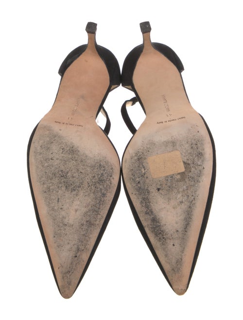 Manolo Blahnik Suede T-Strap Pumps