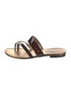 Manolo Blahnik Leather Printed Slides