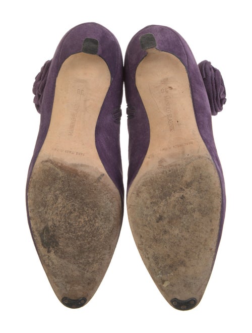 Manolo Blahnik Suede Floral Print Boots