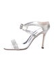Manolo Blahnik Snakeskin Crystal Embellishments Sandals