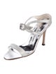 Manolo Blahnik Snakeskin Crystal Embellishments Sandals