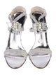 Manolo Blahnik Snakeskin Crystal Embellishments Sandals