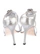 Manolo Blahnik Snakeskin Crystal Embellishments Sandals