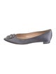 Manolo Blahnik Satin Crystal Embellishments Flats