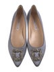 Manolo Blahnik Satin Crystal Embellishments Flats