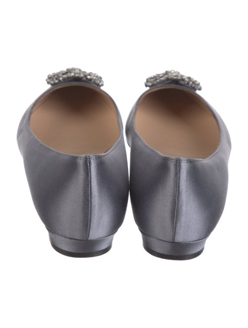 Manolo Blahnik Satin Crystal Embellishments Flats