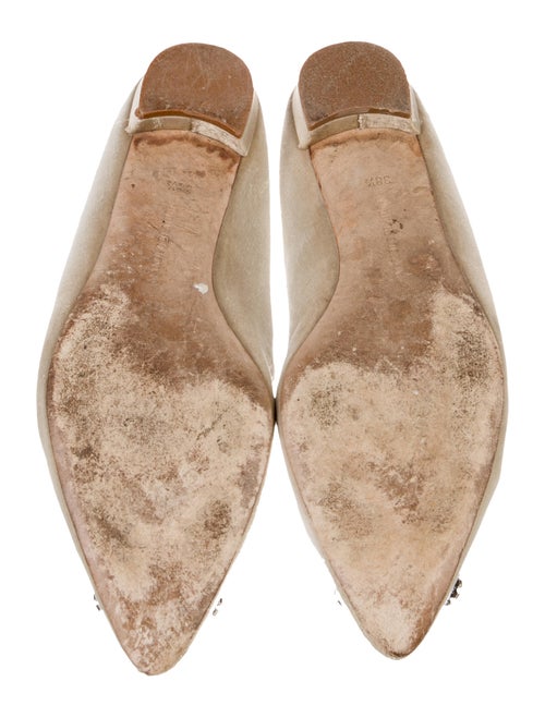 Manolo Blahnik Satin Crystal Embellishments Flats