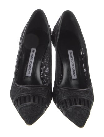 Manolo Blahnik Mesh Floral Print Pumps