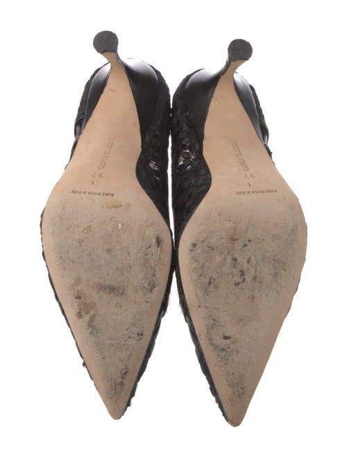 Manolo Blahnik Mesh Floral Print Pumps