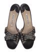 Manolo Blahnik Leather Studded Accents Slides
