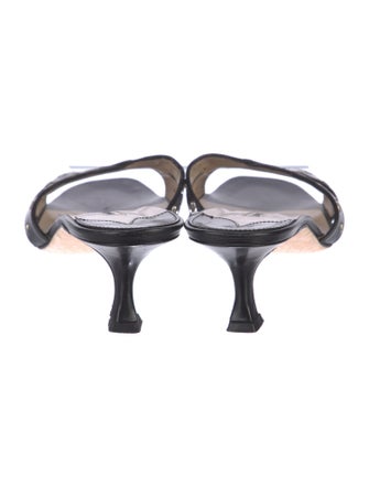 Manolo Blahnik Leather Studded Accents Slides