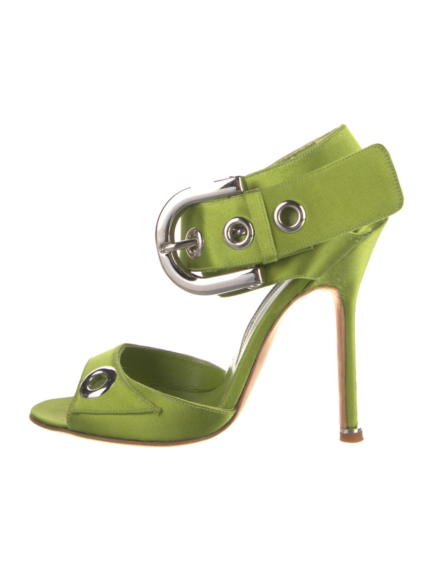 Manolo Blahnik Satin Slingback Sandals