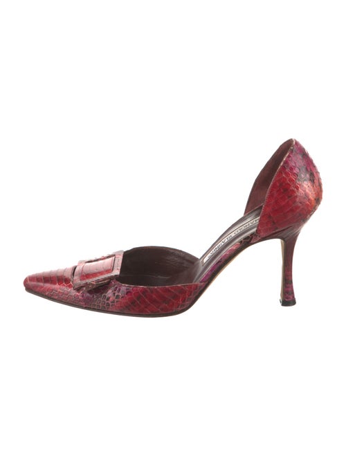 Manolo Blahnik Python Animal Print D'Orsay Pumps