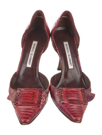 Manolo Blahnik Python Animal Print D'Orsay Pumps
