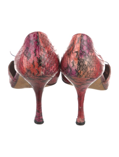 Manolo Blahnik Python Animal Print D'Orsay Pumps