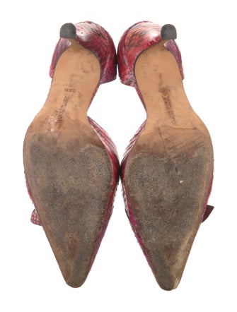 Manolo Blahnik Python Animal Print D'Orsay Pumps