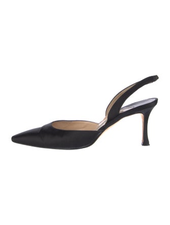 Manolo Blahnik Satin Slingback Pumps