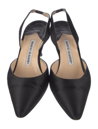 Manolo Blahnik Satin Slingback Pumps
