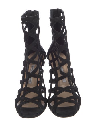 Manolo Blahnik Suede Gladiator Sandals