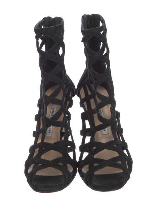 Manolo Blahnik Suede Gladiator Sandals