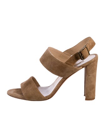 Manolo Blahnik Suede Slingback Sandals