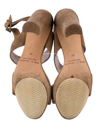 Manolo Blahnik Suede Slingback Sandals