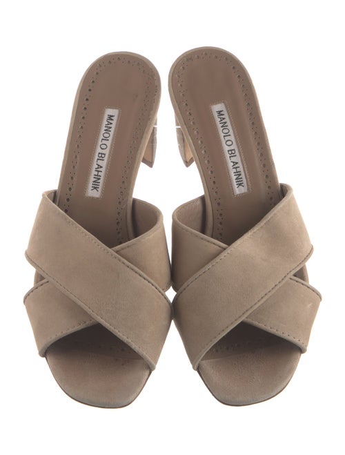 Manolo Blahnik Suede Slides