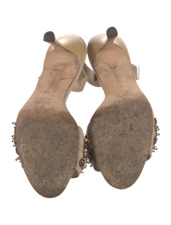 Manolo Blahnik Crystal Embellishments Slingback Sandals