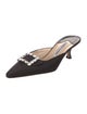 Manolo Blahnik Satin Crystal Embellishments Mules