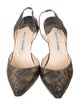 Manolo Blahnik Canvas Slingback Pumps