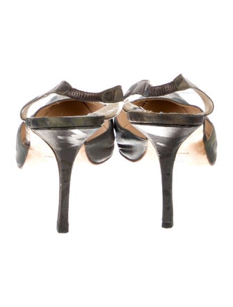 Manolo Blahnik Canvas Slingback Pumps