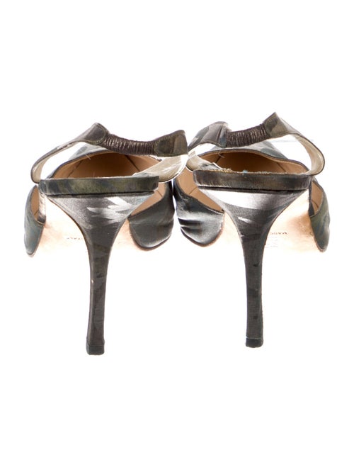 Manolo Blahnik Canvas Slingback Pumps