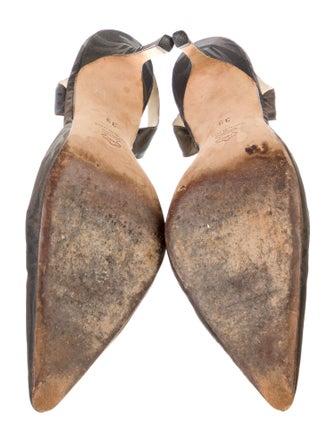 Manolo Blahnik Canvas Slingback Pumps