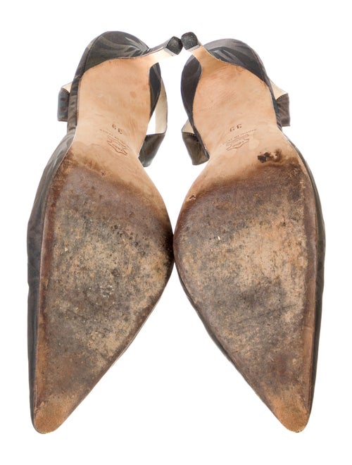 Manolo Blahnik Canvas Slingback Pumps