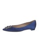 Manolo Blahnik Hangisi Crystal Satin Flats